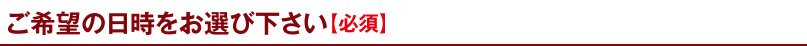 ご希望の日時をお選びください【必須】